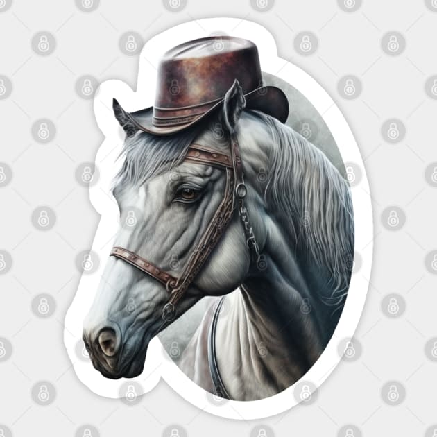 Elegant gentle Horse Sticker by Tweedy Love